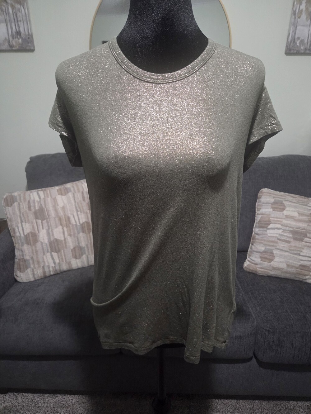 a new day Shimmery Olive Green Short Sleeve Tee